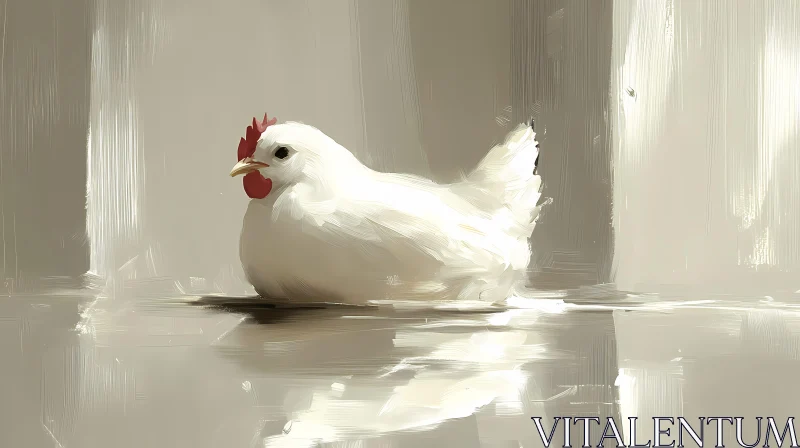 Minimalist Chicken Art AI Image