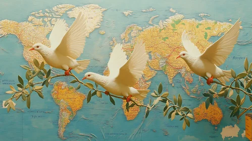 Global Peace Doves Art