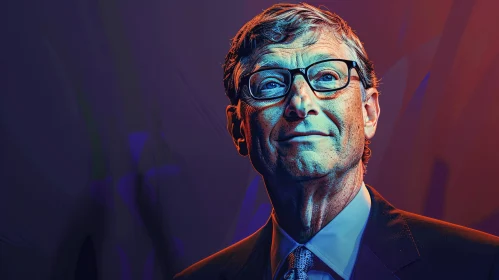 Bill Gates in Striking Artistic Portrait