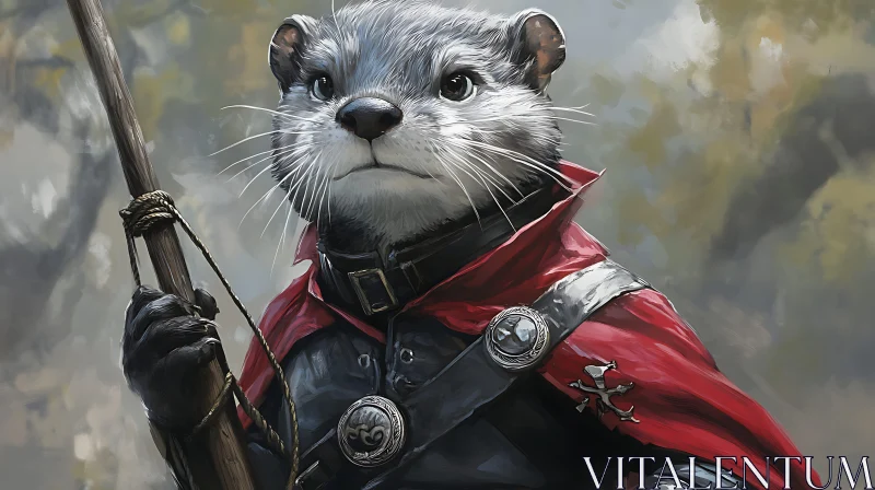 AI ART Noble Otter Character Portrait