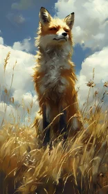 Wild Fox Amidst Nature