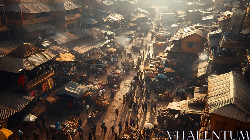 Crowded Cityscape Market AI Image