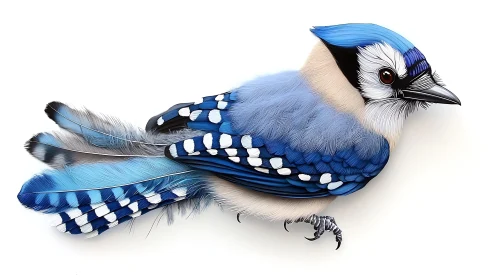 Detailed Blue Jay Feather Study