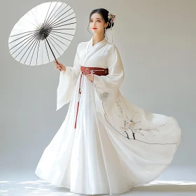 Serene Beauty: Woman in Traditional Chinese Dress