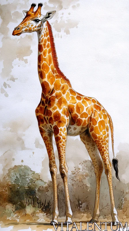 AI ART Giraffe Illustration