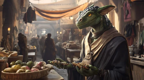 Lizard Merchant at the Bazaar