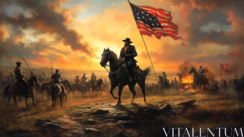 AI ART Sunset Riders of the American Civil War