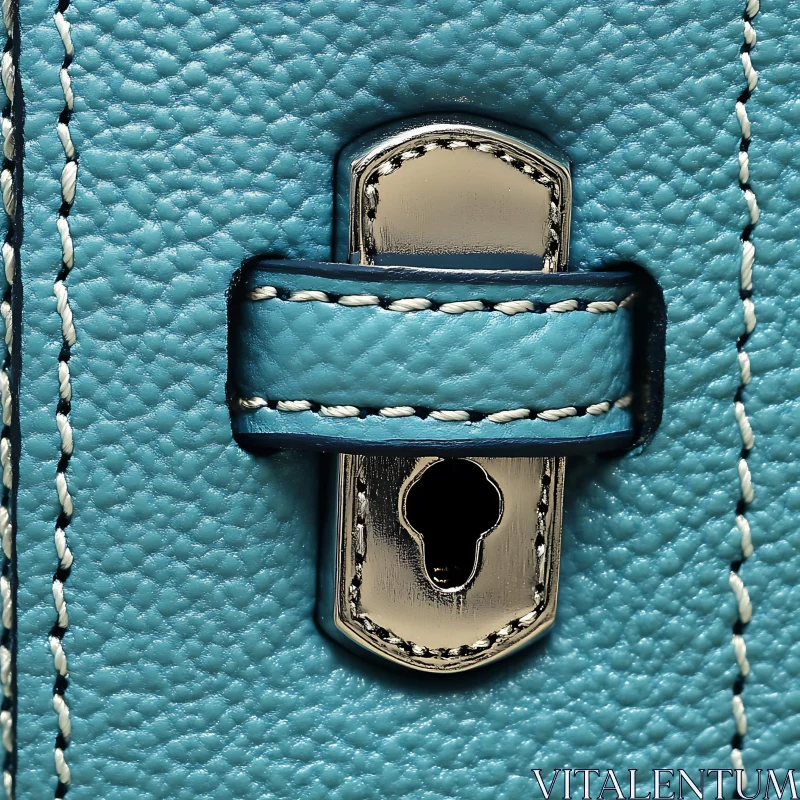 AI ART Detailed View of Blue Leather Lock