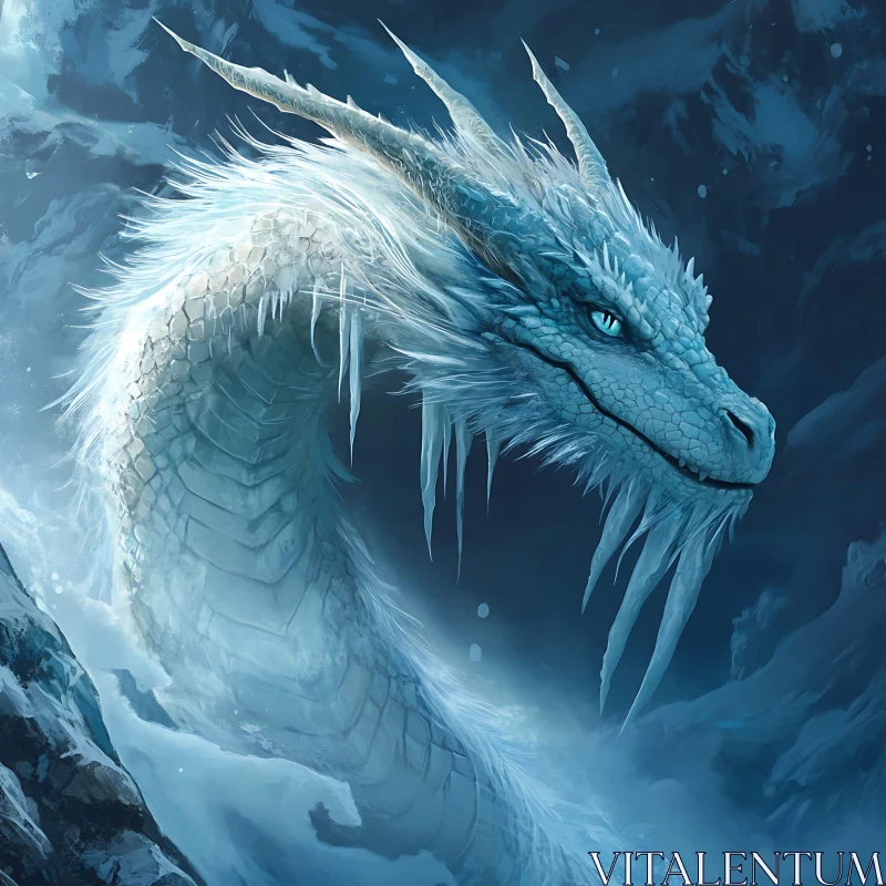 AI ART Glacial Dragon: A Winter's Tale