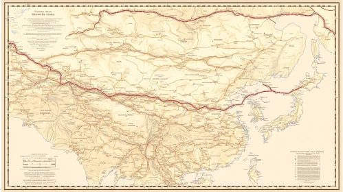 Vintage Map of Asia - Historical Geography