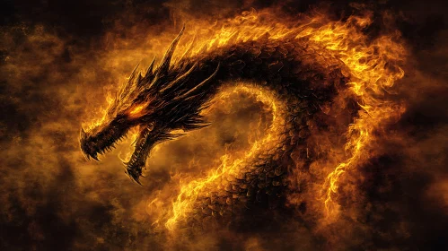 Dragon in Flames: A Fantasy Creature