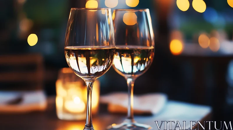 Wine Glasses with Candlelight AI Image