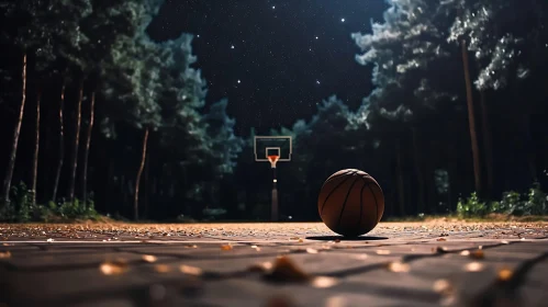 Basketball Court at Night