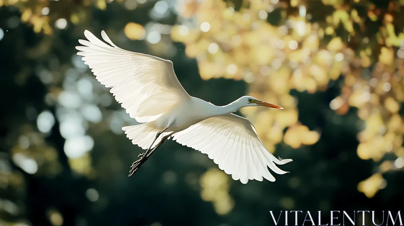 Bird in Flight over Bokeh Background AI Image