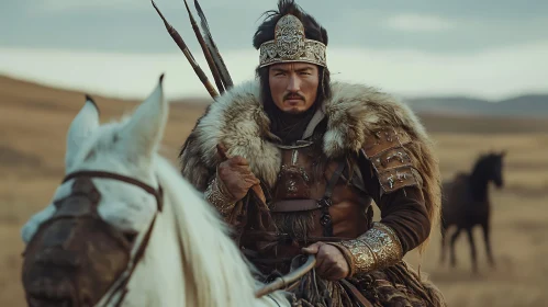 Stoic Horseman in Ancient Attire