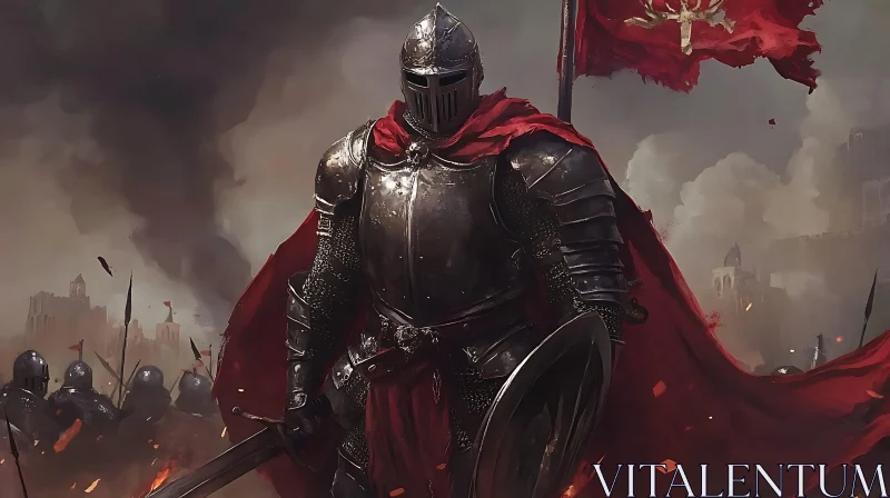 AI ART Medieval Knight in Battle