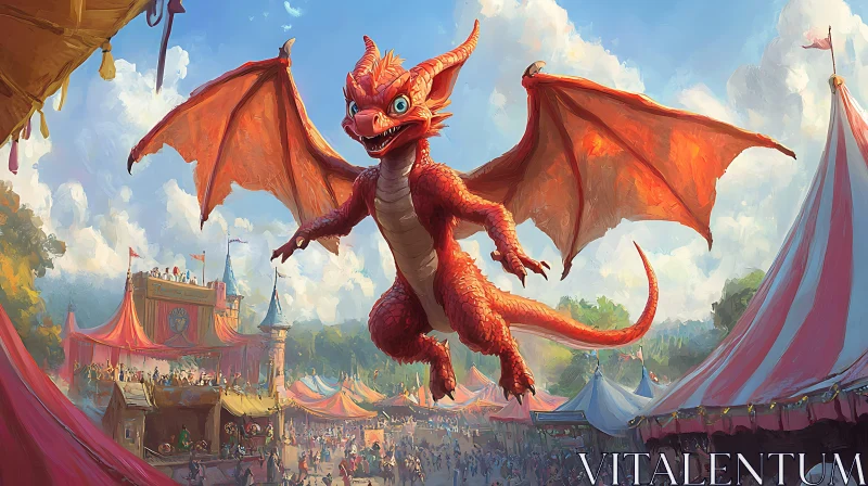 AI ART Red Dragon at the Fair