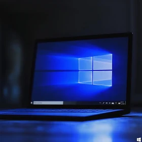 Windows Logo on Laptop Screen