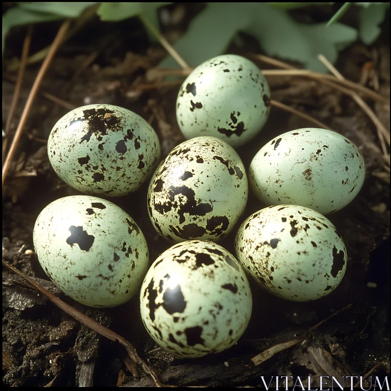 Bird Eggs in Nest AI Image