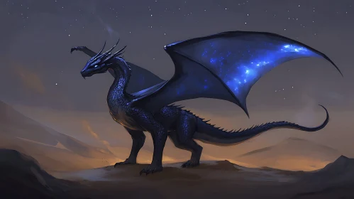 Night Guardian Dragon with Starry Wings