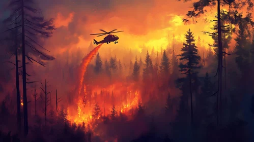 Helicopter Battling Forest Blaze