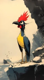 Cartoon Bird in Nature