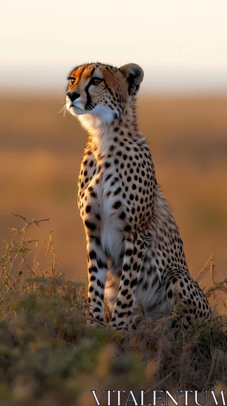 Graceful Cheetah in Natural Habitat AI Image