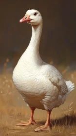 Portrait of a Majestic White Goose