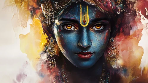 Serene Deity with Golden Eyes