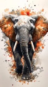 Vivid Elephant Watercolor Painting