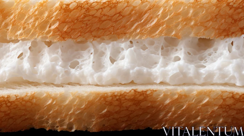 Close-up Bread with Melted Cheese Sandwich - A Study in Texture and Light AI Image