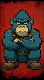 Illustrated Cartoon Gorilla Character