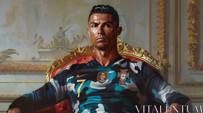 Regal Portrait of Cristiano Ronaldo AI Image