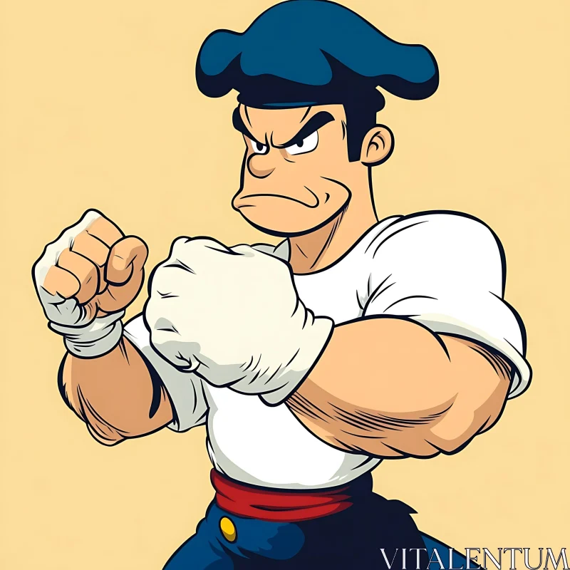 AI ART Cartoon Boxer with Gloves