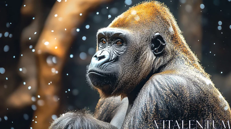 Gorilla in Snow AI Image