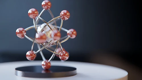 Modern Atom Structure Sculpture