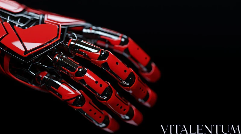Red Robotic Hand: A Stunning Piece of Art AI Image