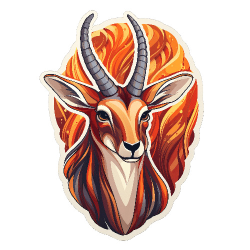 POD Design Serene Antelope Portrait on Transparent Background