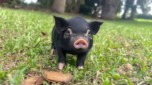 Cute Piglet Outdoors