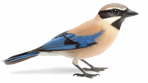 Detailed Jay Bird Illustration