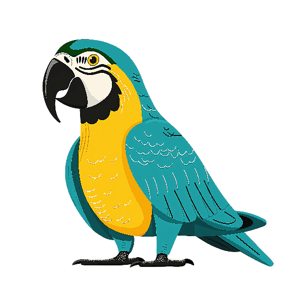 POD Design Colorful Parrot Illustration