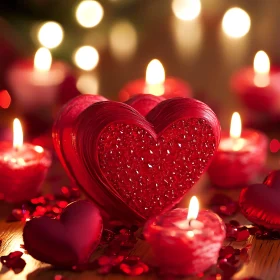 Red Heart Candles Love Still Life