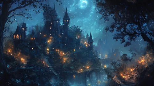 Mystical Castle in the Night