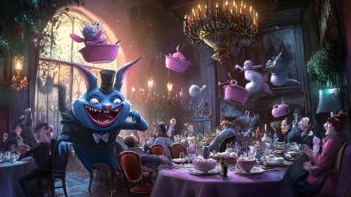 Surreal Rabbit's Tea Party