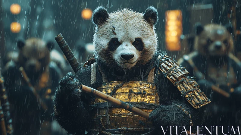 AI ART Armored Panda Warrior