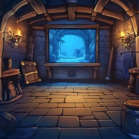 Stylized Stone Room Interior