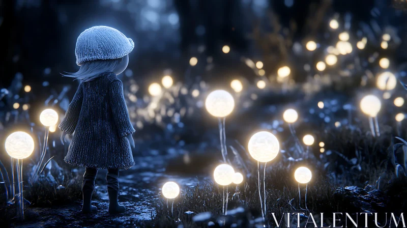 Child in a Magical Field AI Image