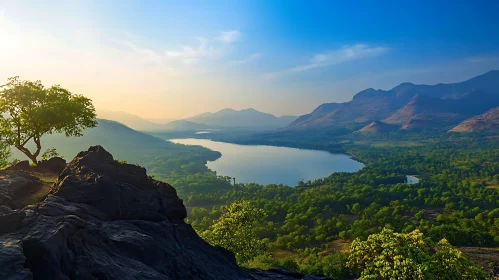 Scenic Lake and Mountain Vista