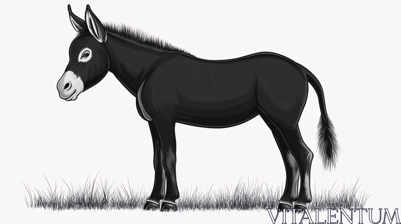 AI ART Illustrative Side Profile of a Donkey