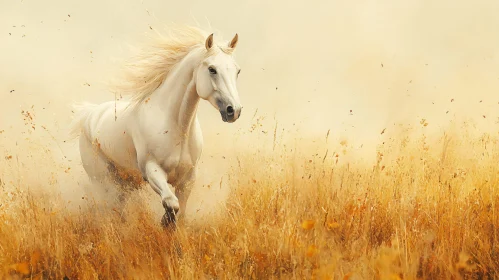 Graceful Horse in Golden Meadow